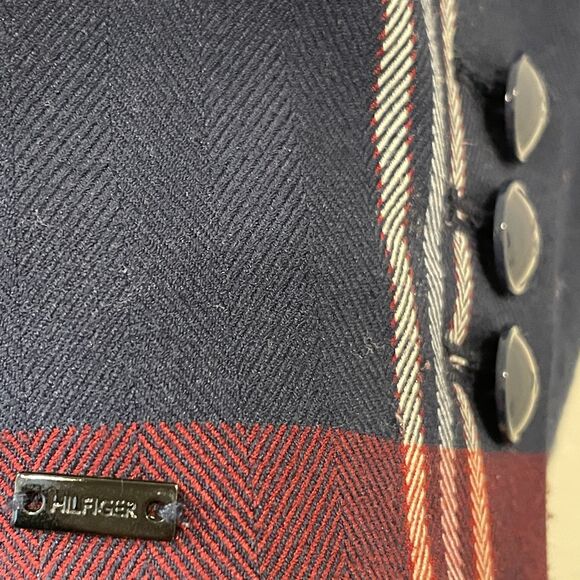 ~ Tommy Hilfiger Sz 6 Plaid Blazer Navy Blue Red White Women's Academia Jacket - Picture 11 of 14